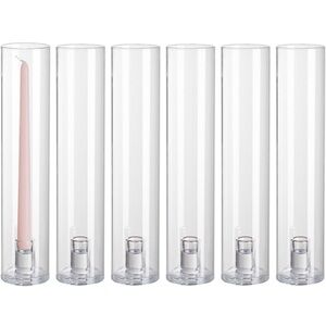 Clear Cylinder Candle Holders Set